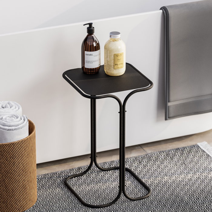 Hanah Home SHB-001 Mesa de Centro de Metal 100%, Negra, 30x52x30 cm